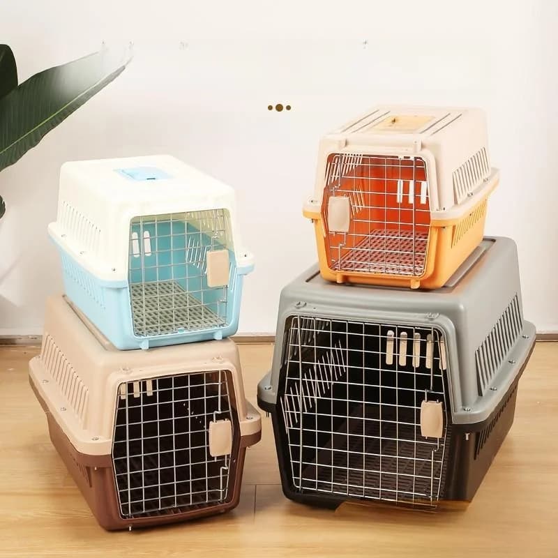 Trasportino Portatile per Animali Domestici, Gabbia da Viaggio per Cani e Gatti, Box per Auto