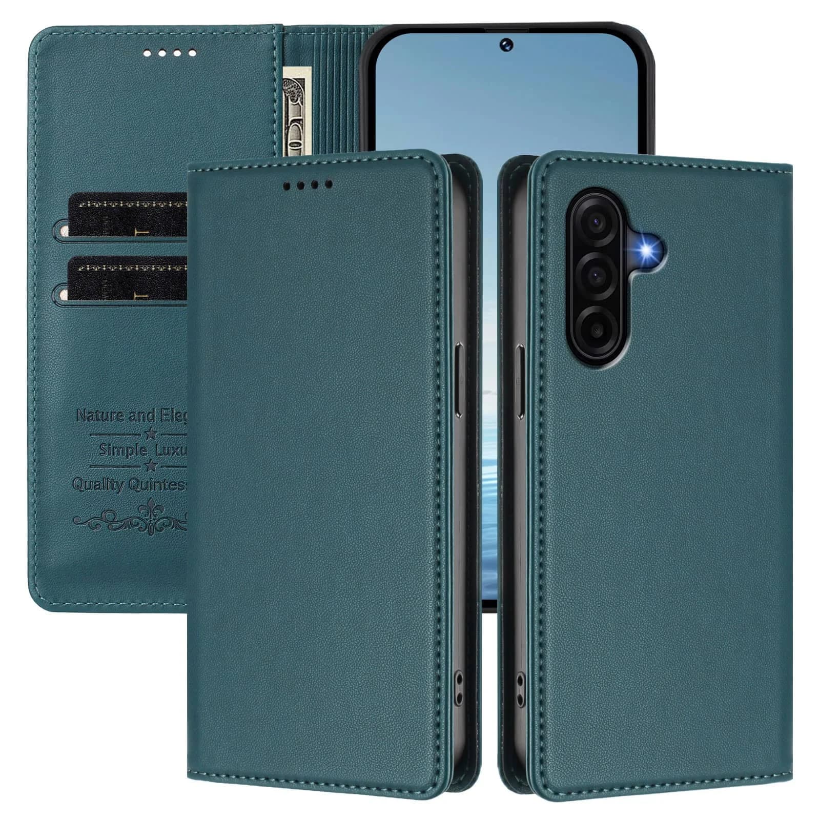 Custodia a Portafoglio Magnetica WEFOR per Samsung Galaxy A57 A37 A17 A73 A72 A71 A56 A55 A54 A53 A52 A51, con Slot per Carte RFID, Funzione Kickstand