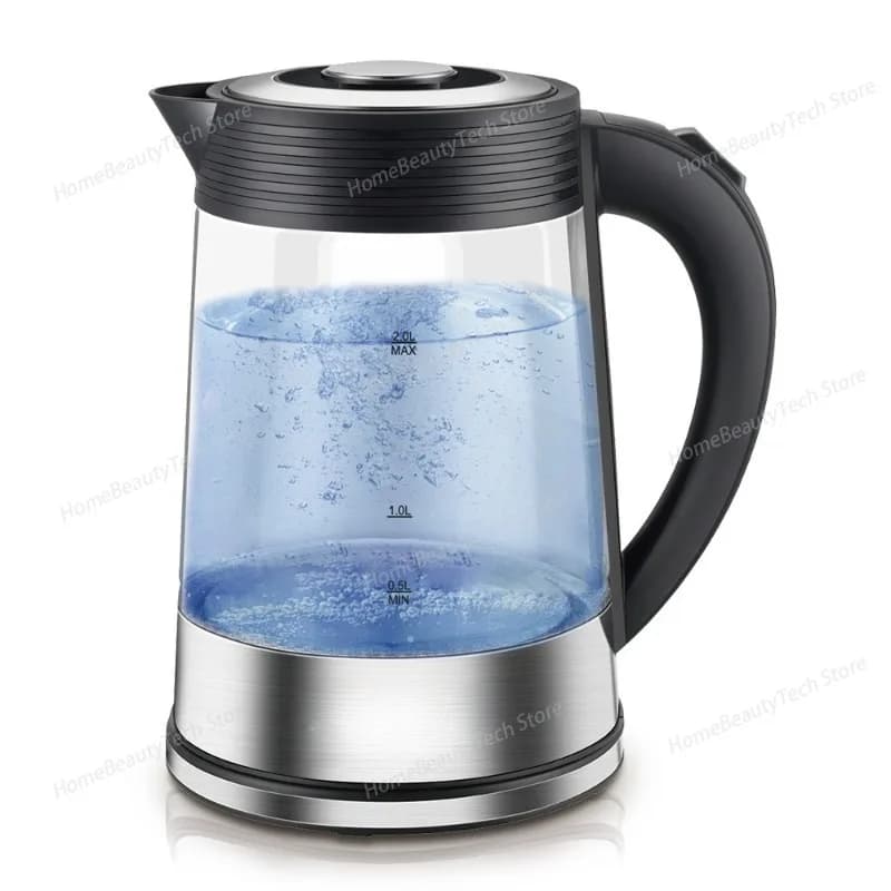 American Standard European 2.0L Visible Household Borosilicate Glass Kettle,automatic Power-off Boiling Kettle,electric Kettle
