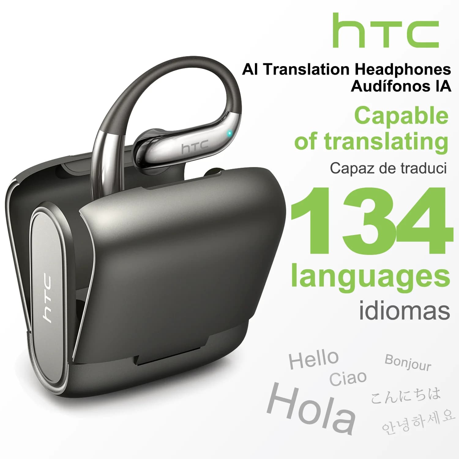 Traduttore HTC NE23 OWS Cuffie wireless Auricolari per traduzione 6.0 Doppio rumore Chiamate con riduzione IP55 Protezione professionale