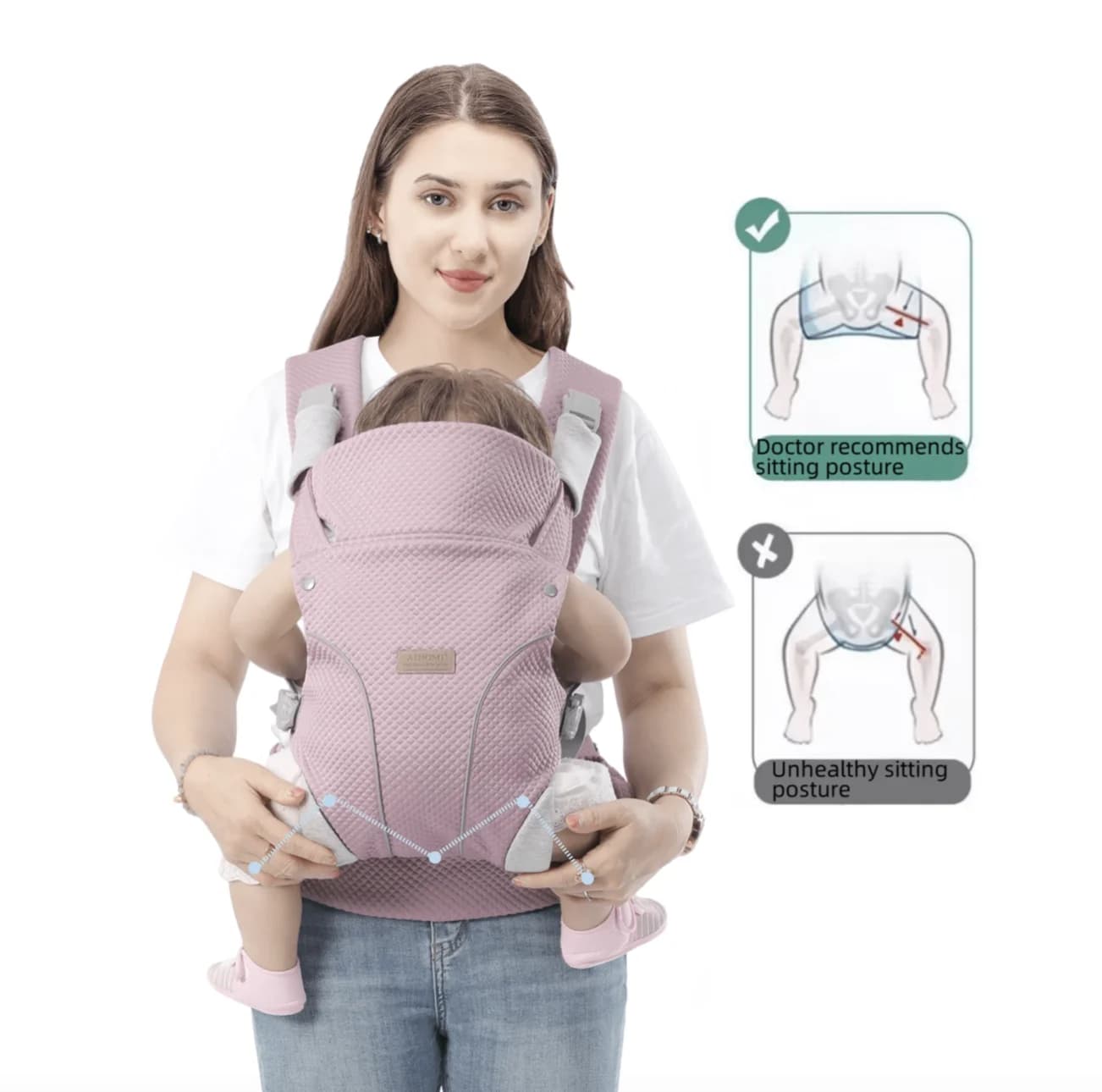 Marsupio 4 in 1 Portabiberon neonato a bambino 4in1