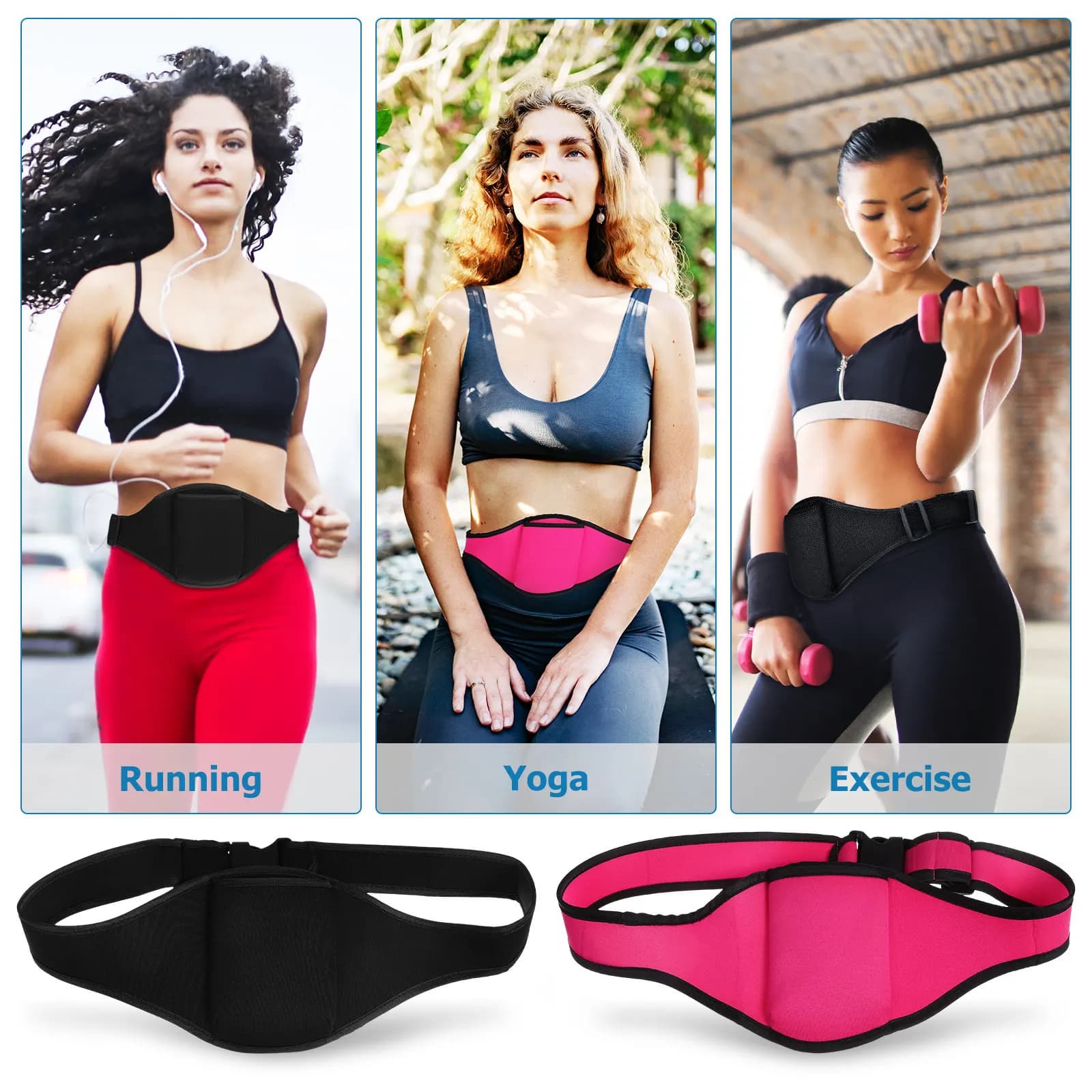 2 Pezzi Comoda Cintura Regolabile per Microfono in Neoprene, Cintura Microfono per Fitness, Yoga, Corsa, Ciclismo, Teatro, Microfono Portatile