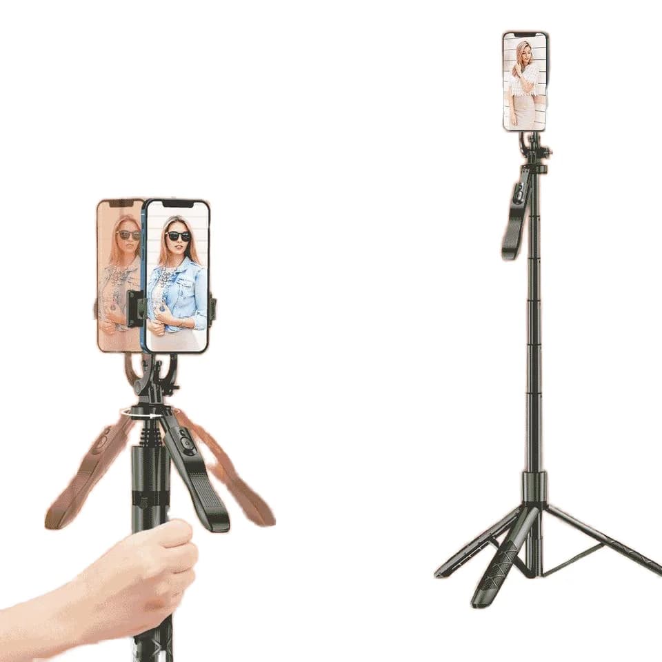 CYKE per Mini Selfie Stick Anti-Shake Allungabile Flip Lock Livella a bolla Supporto per telefono in streaming live Stabilizzatore per treppiede pigro