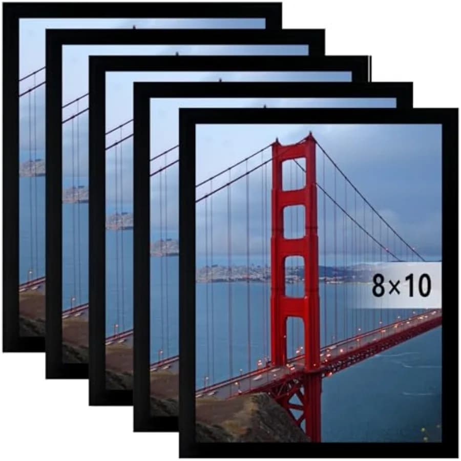 Cornice portafoto da appendere alla parete, nera, confezione da 5