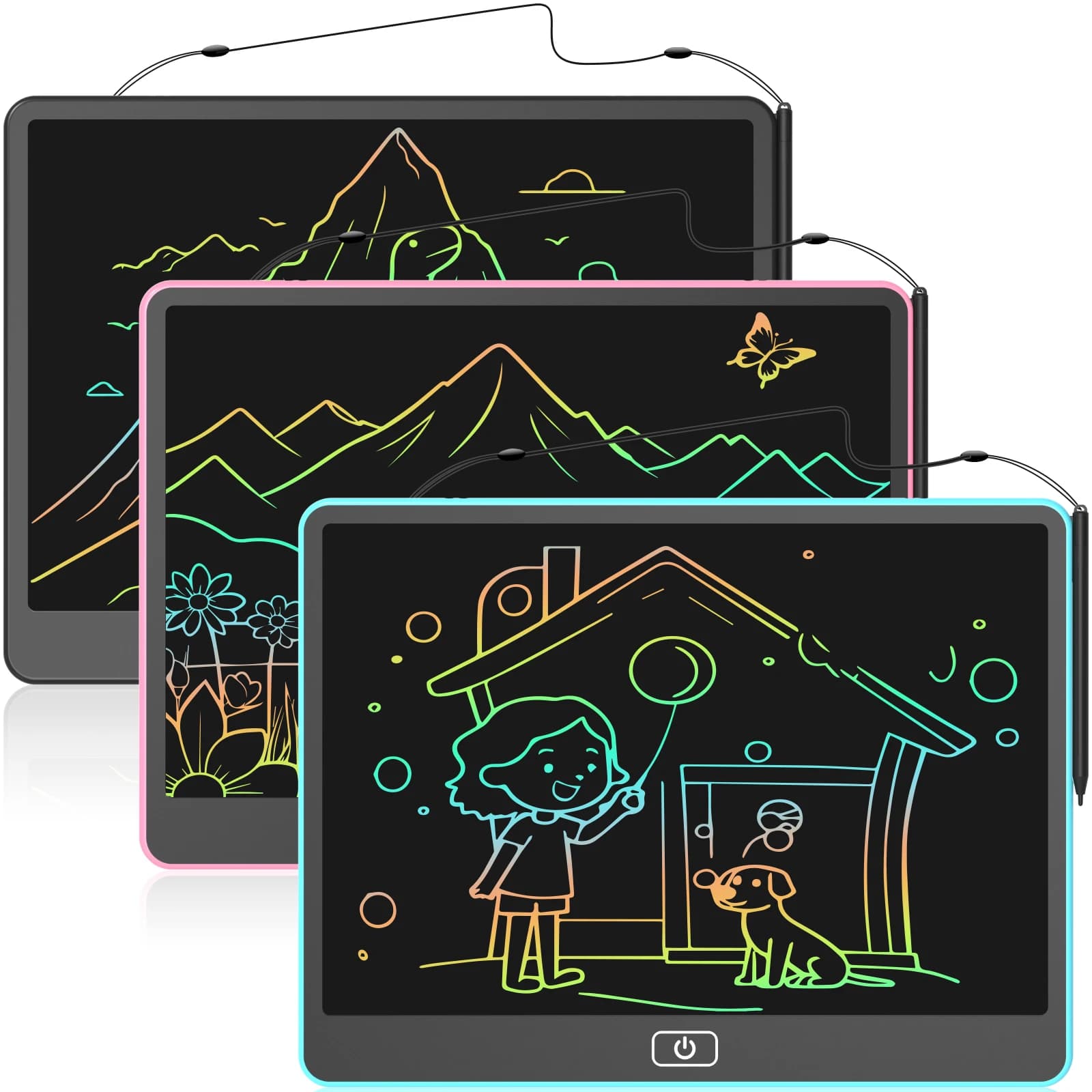 Tavoletta da scrittura LCD monocolore da 16" per bambini: blocco da disegno e apprendimento, ideale per compleanni, Natale o regali di Halloween