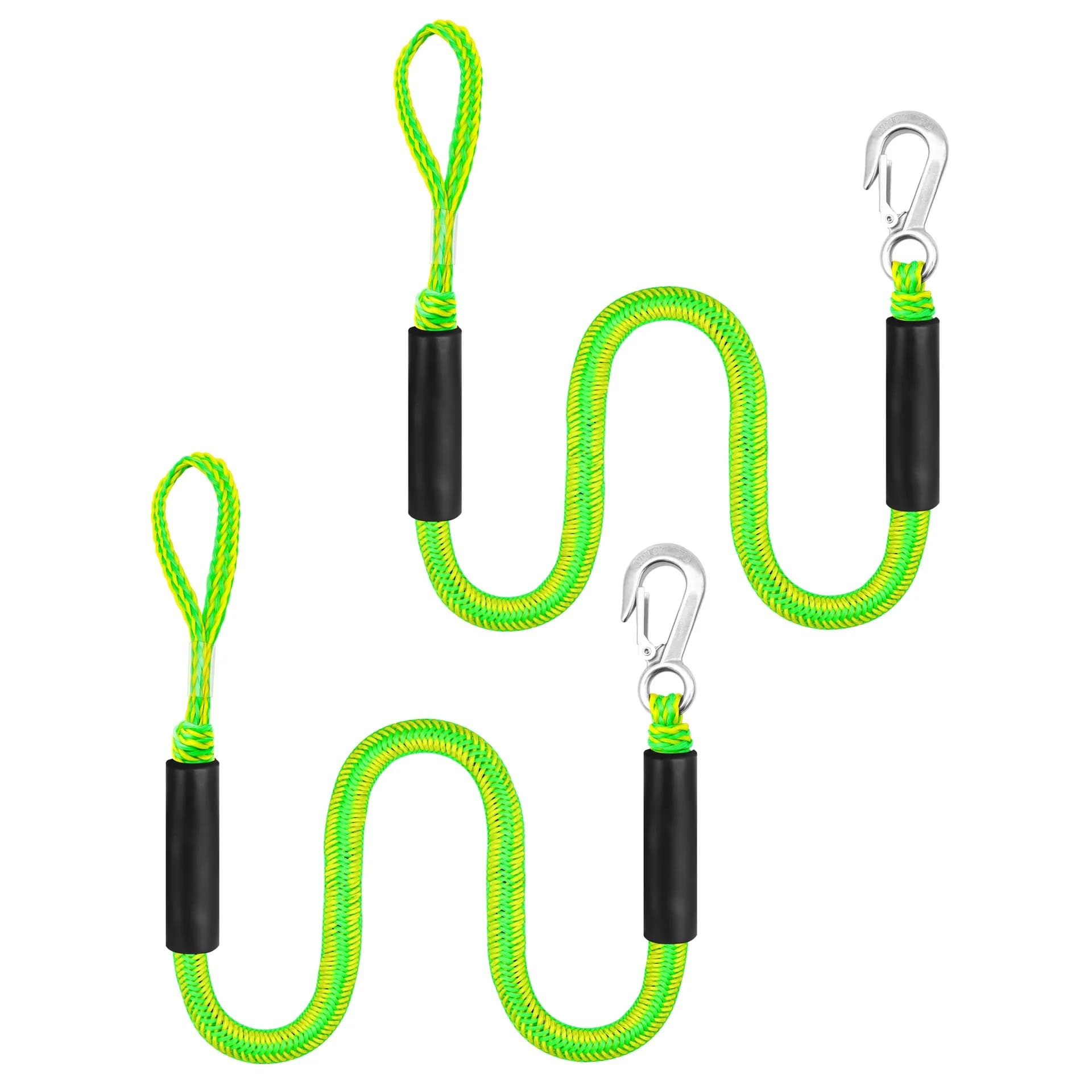 Corda elastica ammortizzante regolabile 1/2 pezzo – Corda elastica con ganci in acciaio inossidabile per kayak, canoa, moto d'acqua, pontone, barca, marina