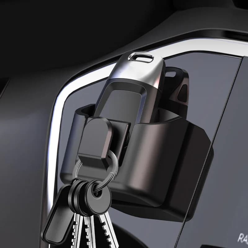 Scatola portaoggetti per cruscotto auto, riutilizzabile, con adesivo posteriore, organizer antiscivolo per cruscotto, accessorio per organizzare e riporre oggetti in auto