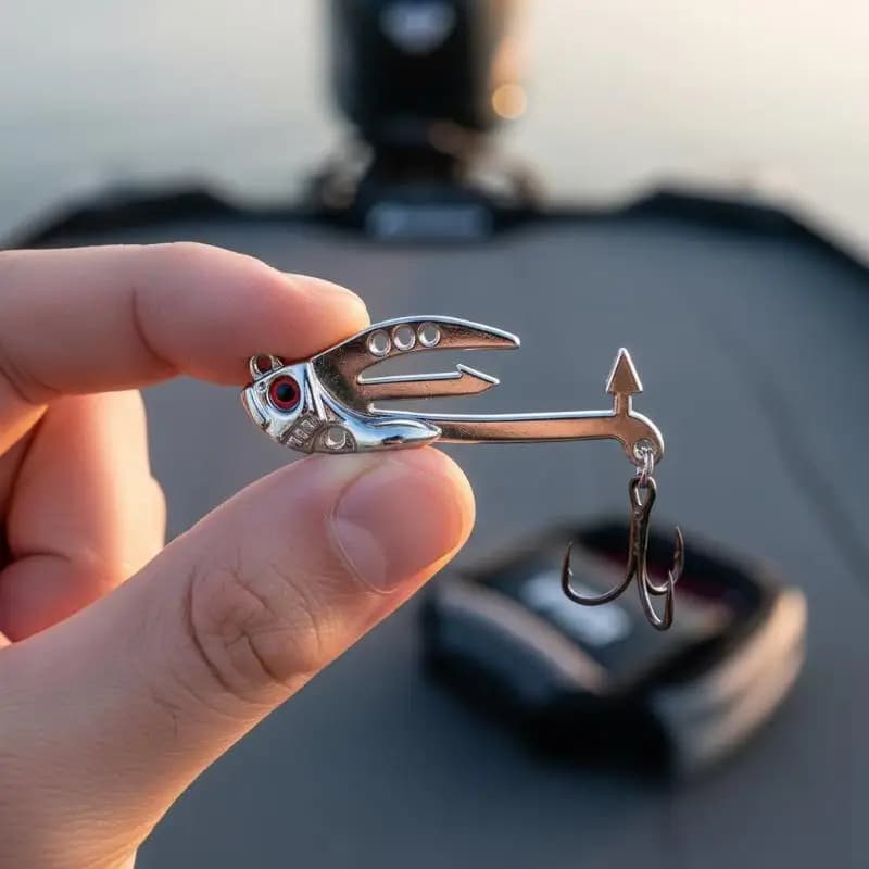 Esca Artificiale Metallica VIB 2-in-1 con Occhi 3D Realistici per Bass e Trota, Efficace per Diverse Specie