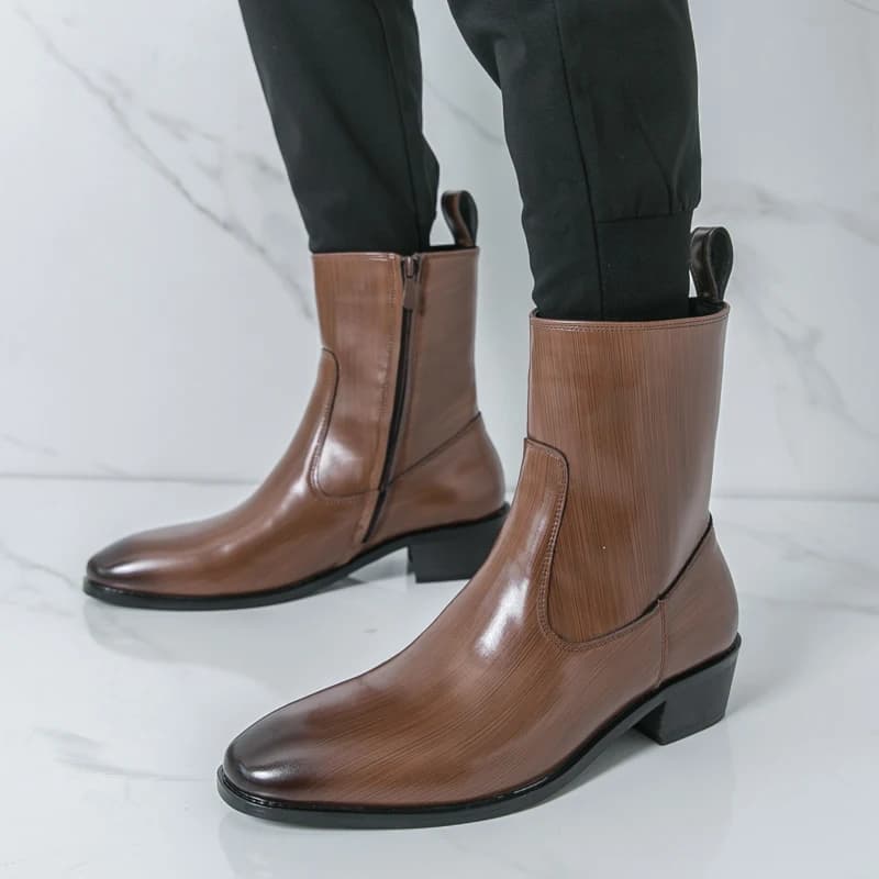 Stivaletti classici comodi Botas Stivaletti Chelsea in pelle casual da uomo alla moda Nuovo design Scarpe alte Scarpe da lavoro a punta