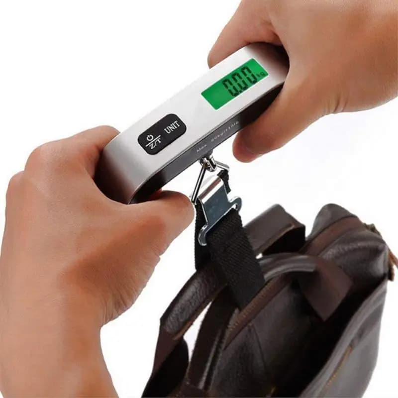 110lb/50kg Portable Scale Digital LCD Display Electronic Luggage Hanging Suitcase Travel Weighs Baggage Bag Weight Balance Tool