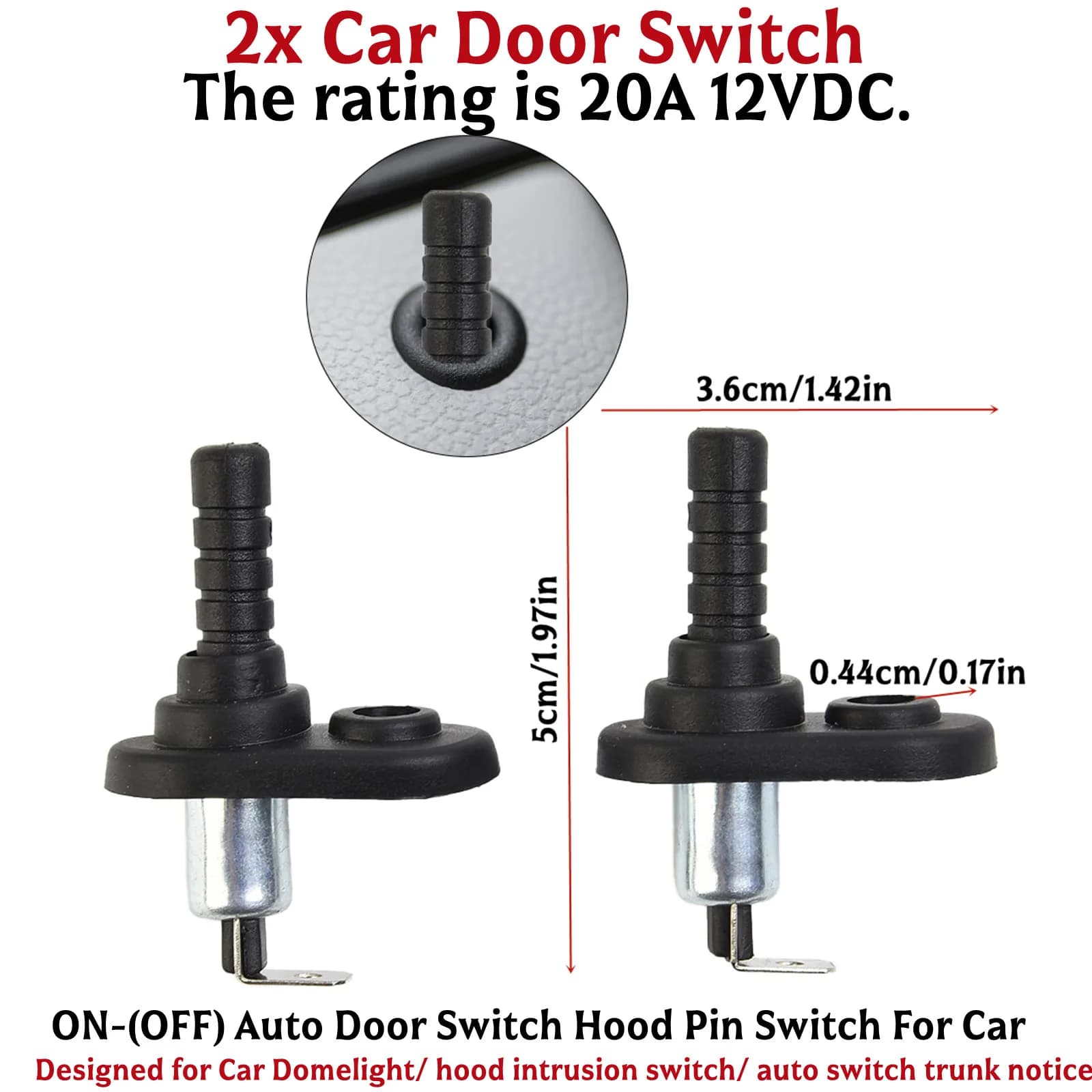 2 pezzi interruttore porta auto regolabile motore per auto camion barca luce cofano porta allarme cofano interruttore accessori per automobili
