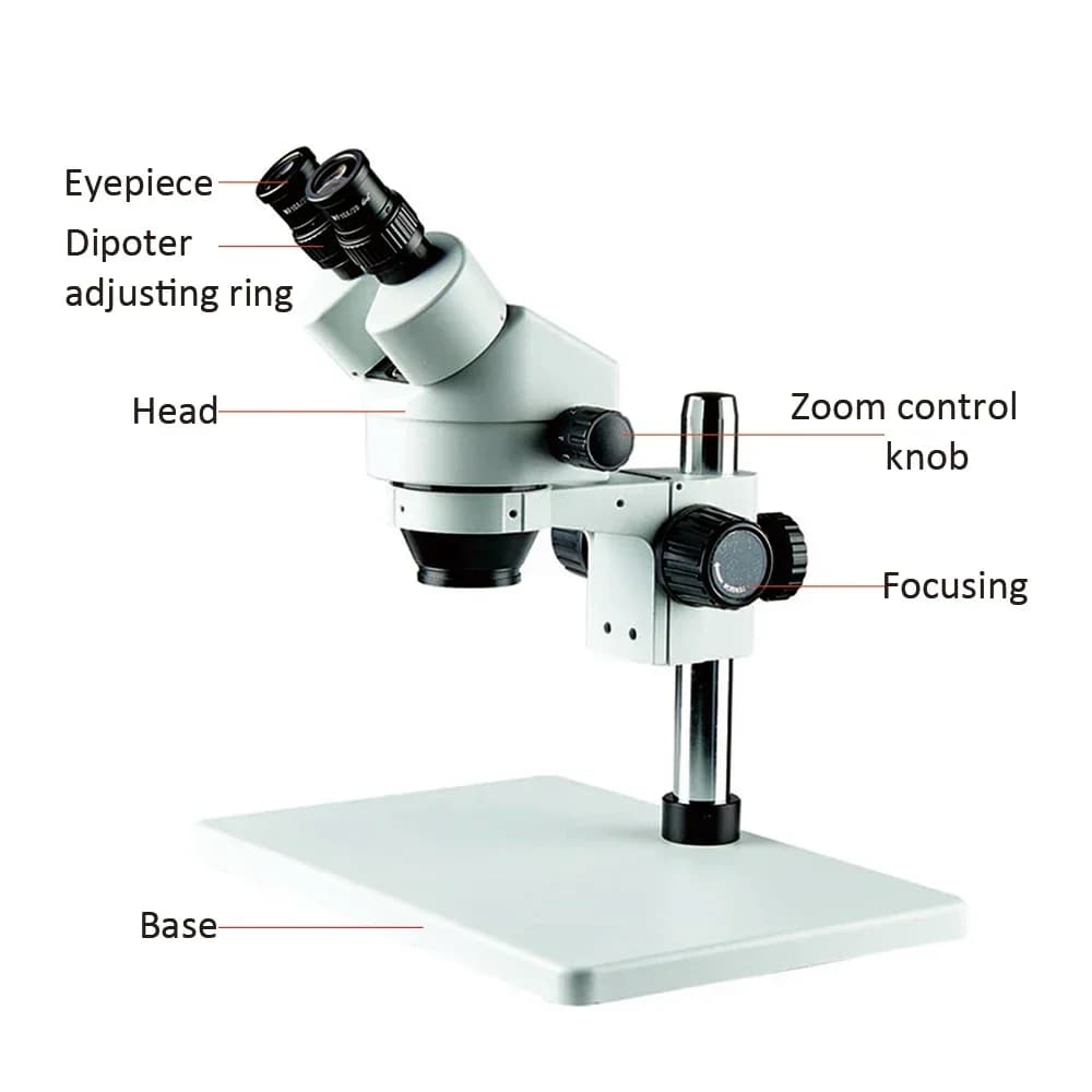Lente d'Ingrandimento per Schermo di Telefono Cellulare HD Stereoscopica, Microscopio Binoculare con Zoom 7-45x SZM7045-B3 OEM