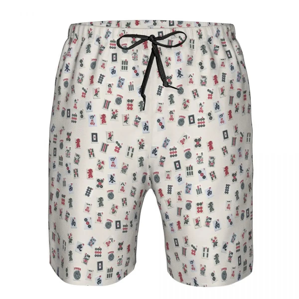 Mahjong Game Tiles Design Tronchi Pantaloncini da surf da spiaggia Pantaloni estivi da uomo casual ad asciugatura rapida