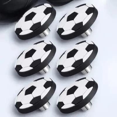 6 pezzi di maniglie innovative a forma di pallone da calcio, anti-collisione, per ante di armadi, cassetti e mobili.