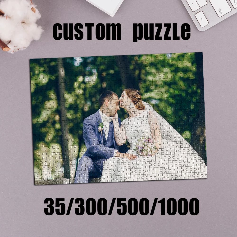 35/300/500/1000pcs Personalized Custom Photo Puzzle wedding photo Couple Custom photo puzzle