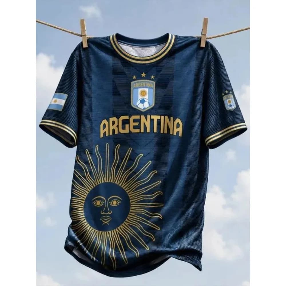 New Argentina National Football Jersey Casual Sports Training Fan Quick Drying T-shirt for Men Matching Y2k Comfortable Top