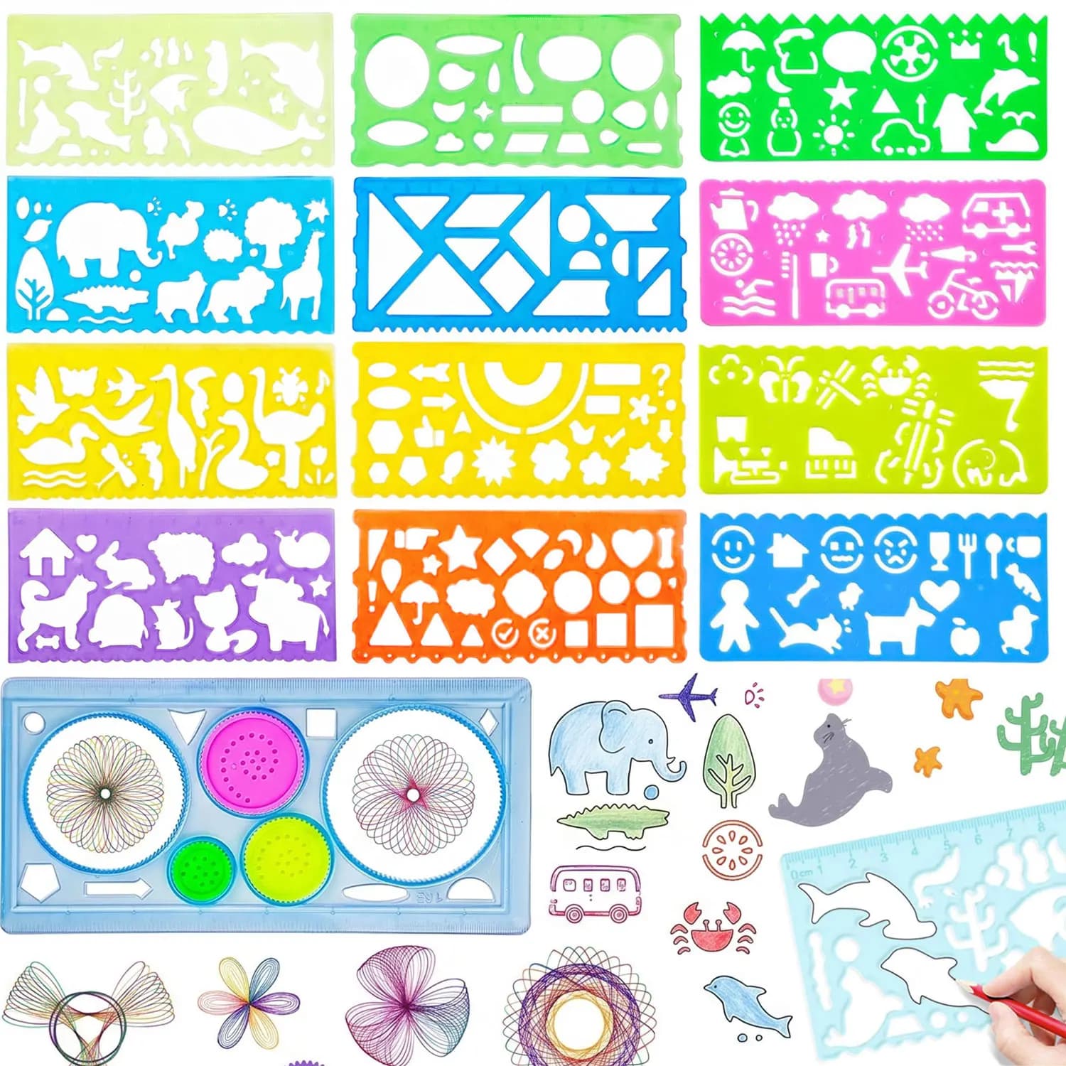 Stencil Drawing Kit Plastic Painting Stencils Templates Birthday Gift Arts Crafts School Art Projects Journal Scrapbook Stencil