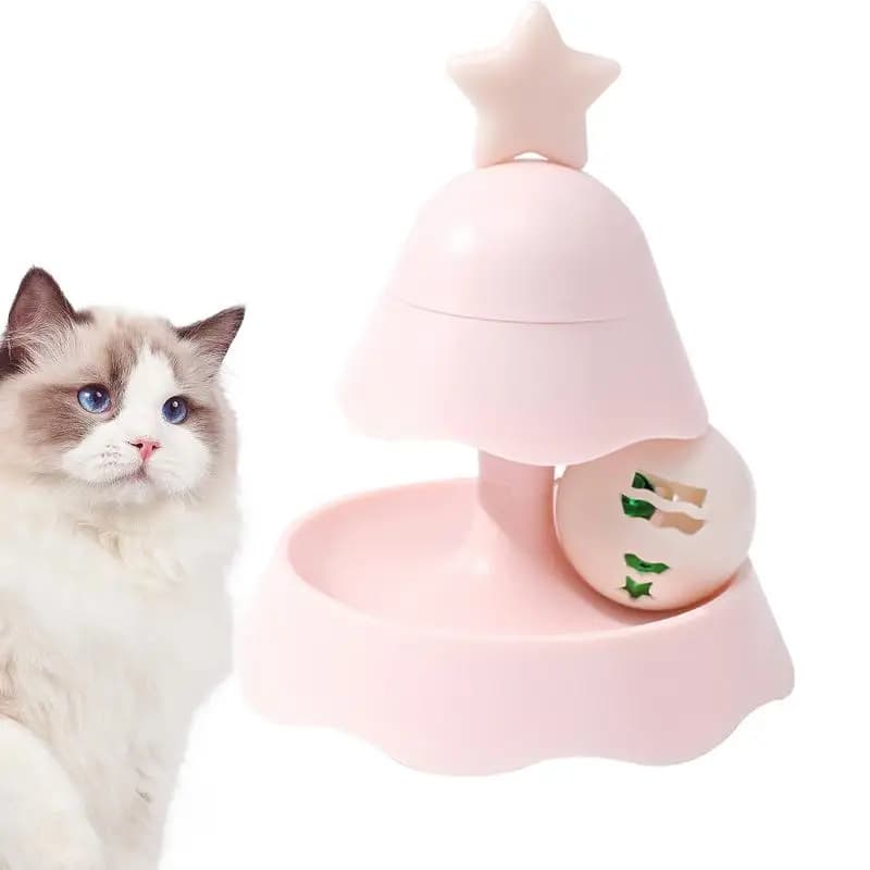 Cat Tower Roller Toy albero di natale giradischi Roller Balls 2 strati Interactive Cat Roller Toys con erba gatta e rompicapo giocattoli per