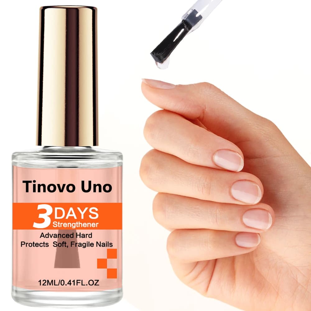 Tinovo One 3 Days Nail Strengthening Growth Keratin Pink Strong nail protection soft and thin natural dry top