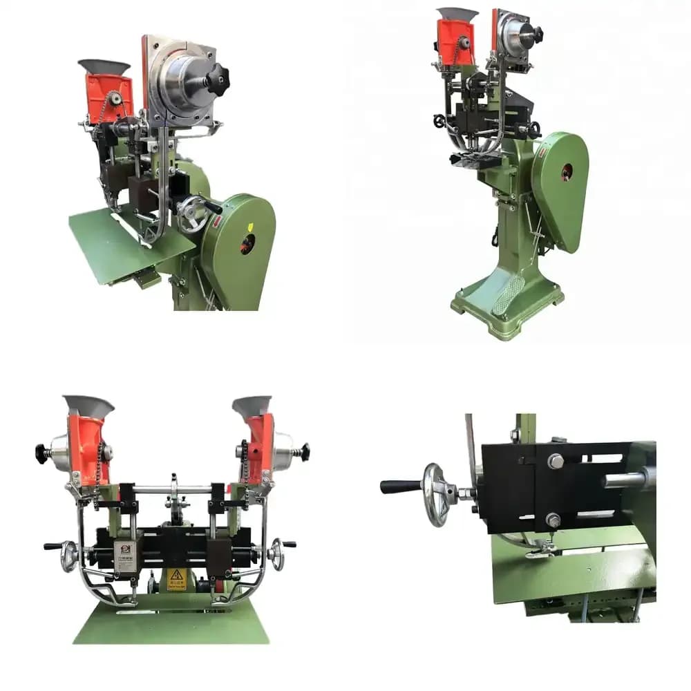 Equipment Automatic Double Head Eyelet Punching Machine for Paper Bag Manufacturing 220V Motor Core Components