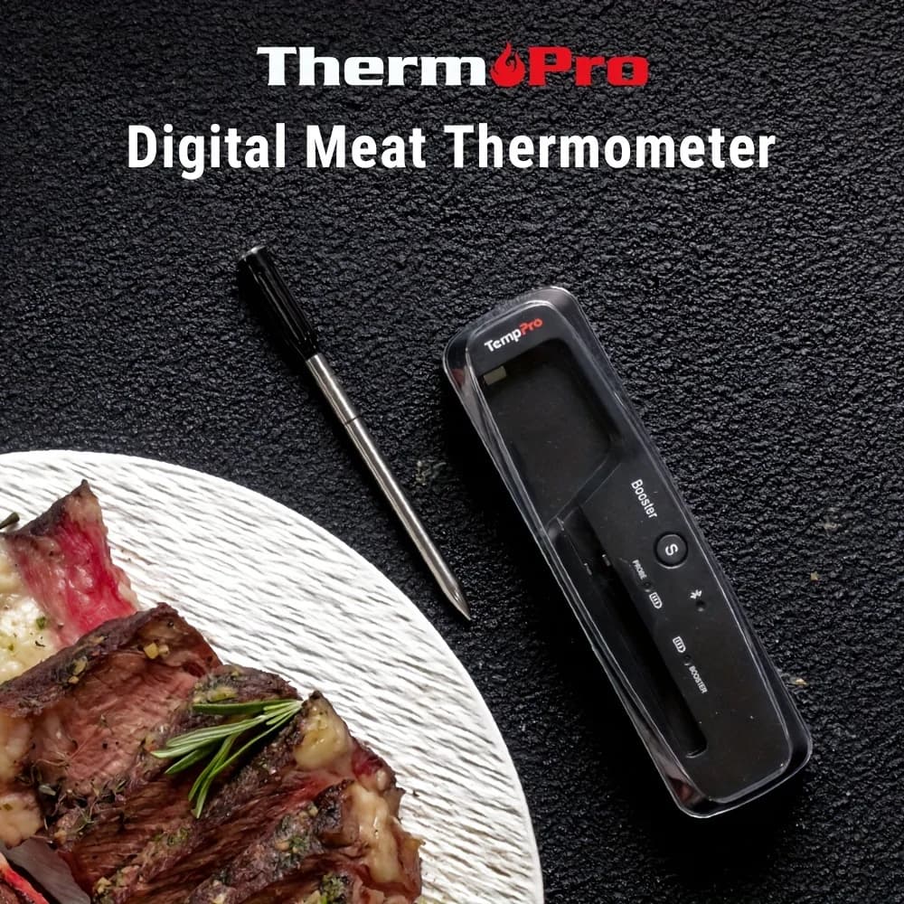 Termometro Wireless per Carne con Portata di 150m, Termometro per Alimenti con Allarme di Temperatura, Termometro Digitale da Cucina per Forno, Griglia, Barbecue, Affumicatore e Girarrosto