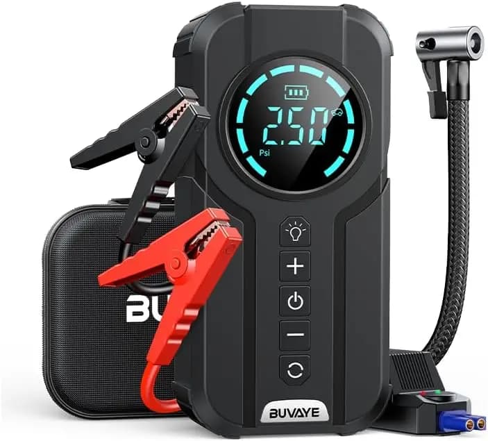 Avviatore d'Emergenza per Auto 4000A con Compressore d'Aria 150PSI, Portatile per Tutti i Veicoli a Benzina e fino a 10.0L, Include Cavi di Avviamento e Borsa EVA