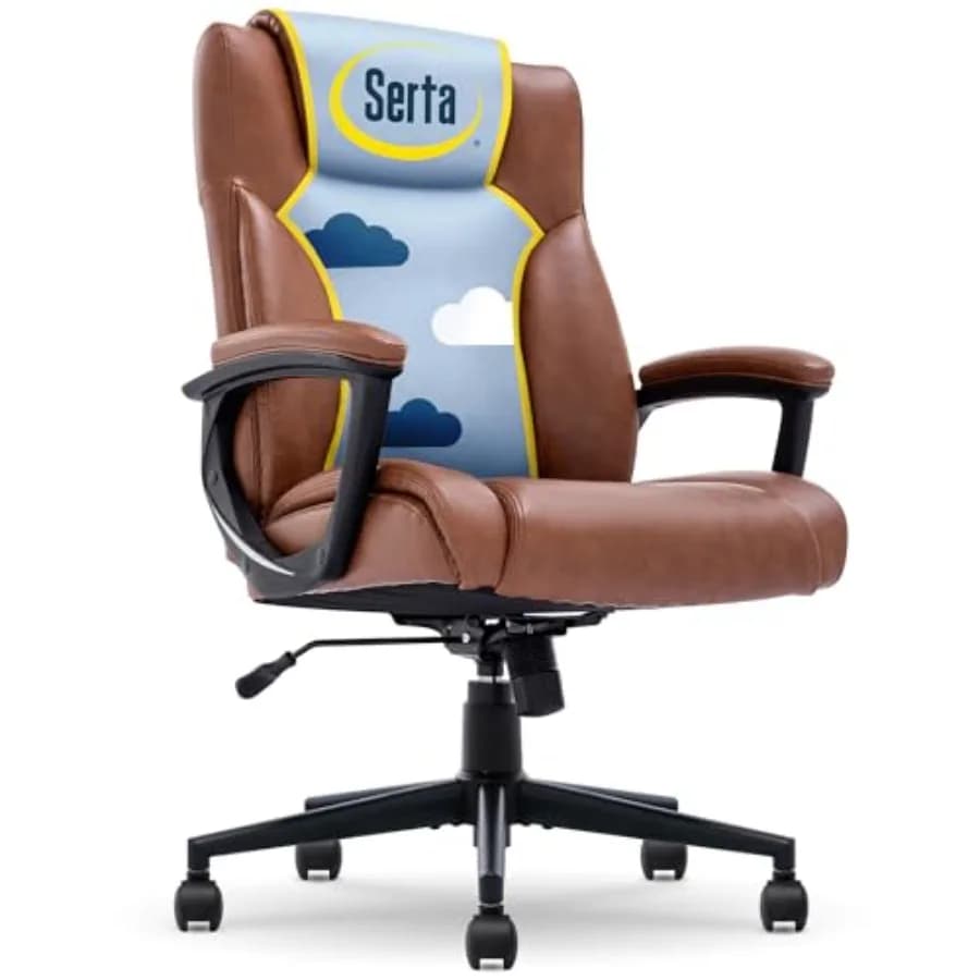 Sedia da Ufficio Direzionale Connor, Sedia Ergonomica per Computer con Cuscini Stratificati, Supporto Lombare Sagomato, Altezza del Sedile Regolabile, in Materiale Sintetico