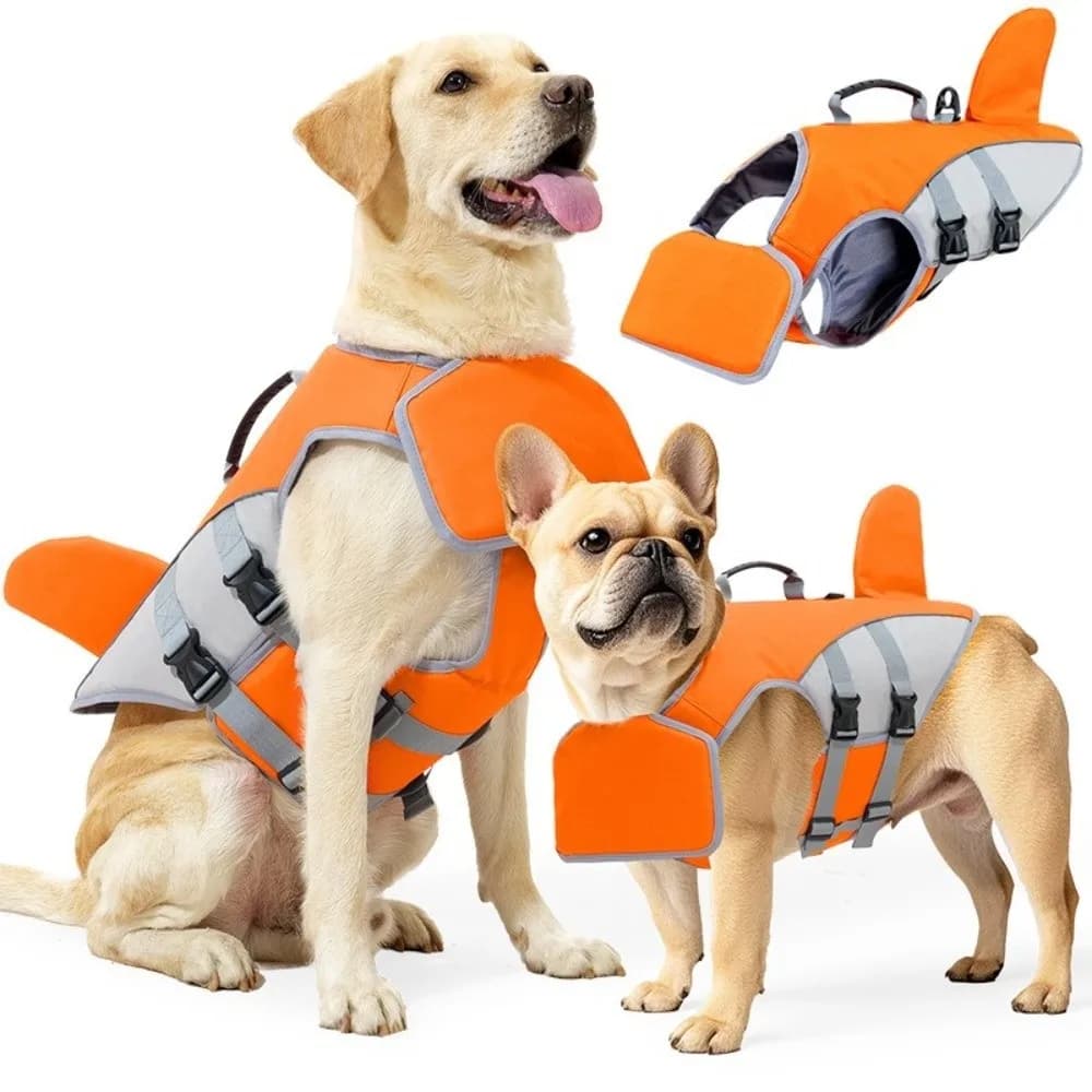 Giubbotto di Salvataggio per Cani con Gancio di Trazione Posteriore, Fibbia a Sgancio Rapido, Gilet da Nuoto per Cani, Protezione dall'Acqua, Cinghia Regolabile, Costume da Nuoto per Cani