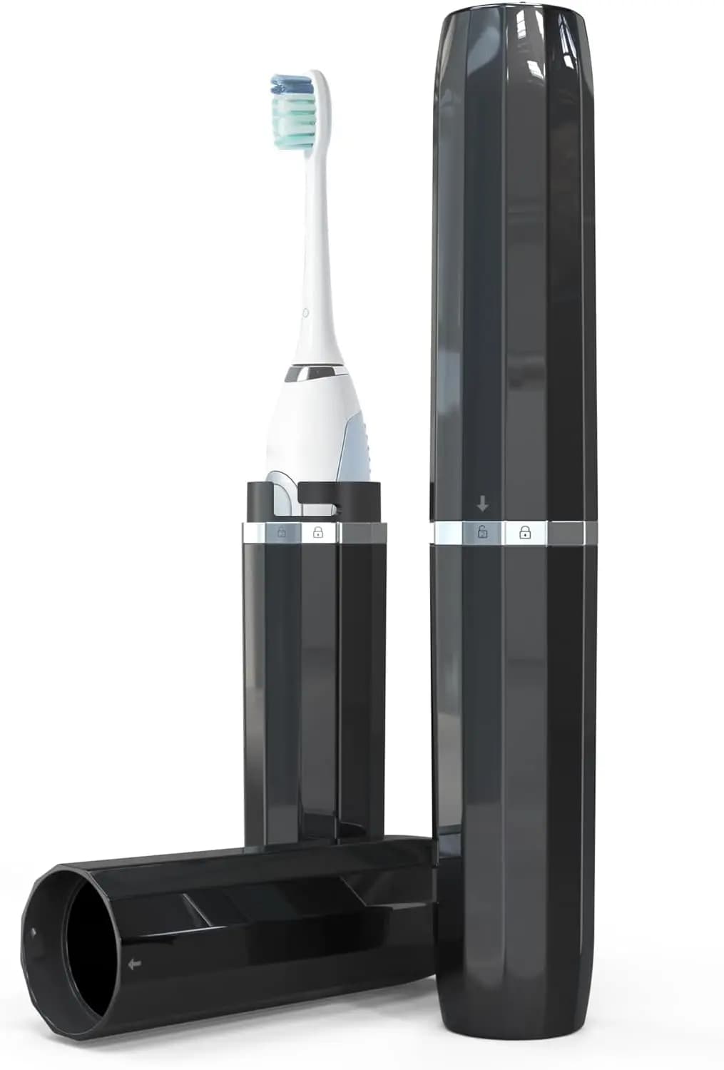 Custodia da viaggio ventilata per spazzolino elettrico, supporto portatile per la maggior parte degli spazzolini standard, nero