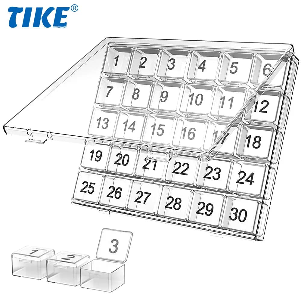 Large monthly pill holder, 4-week pill holder, organizer for medicines suitable for travel for vitamins, fish oils, supplements