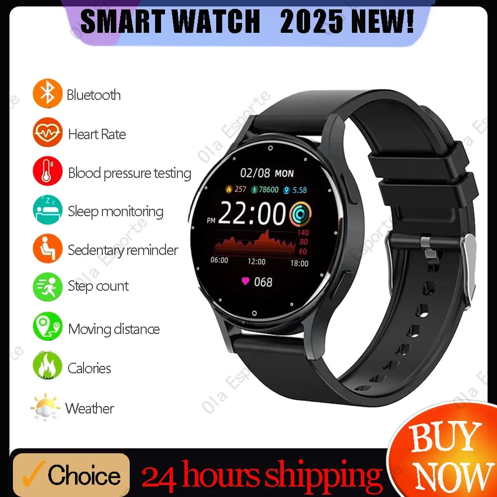 Nuovo Smart Watch uomo donna cardiofrequenzimetro pressione sanguigna fitness tracker chiamate Bluetooth Smartwatch per telefono Android/IOS
