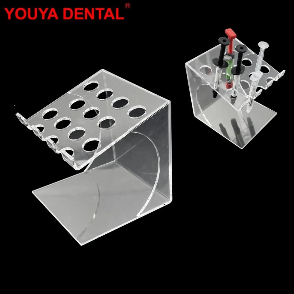 11 Hole Dental Composite Resin Holder Acrylic Organizer Case Dentistry Clinic Storage Box for Syringes Instruments Dentist Tools