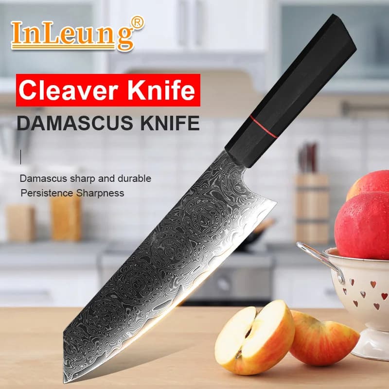 G10 Handle Chef knives Mannaia Meat Fruit Vegetables Fish fillets knife Damascus knives Damascus blade Damascus knives Multipurpose kitchen knives