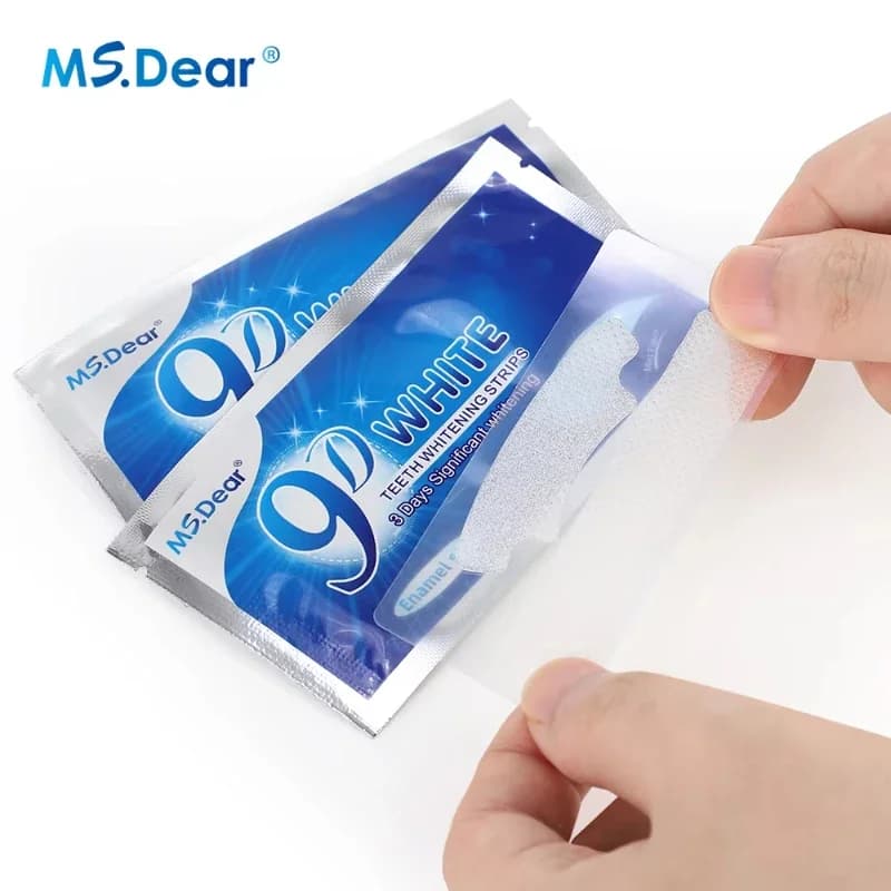9D Sbiancamento Dei Denti Adesivi Gel Alla Menta Fresco Igiene Orale Pulizia Bocca Denti Finti Impiallacciature Dentista Sbiancare Gel Giallo Macchia di Fumo