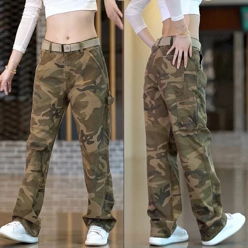 Spring Summer 2026 New Jeans Casual High Street Versatile Trousers Wide Gamba Dritta Cargo Mimetics For Men