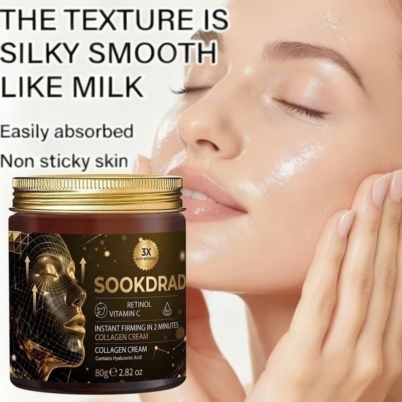 Crema al Collagene con Retinolo, rassodante istantaneo in 2 minuti, viso e collo, unisex, per tutti i tipi di pelle, trattamento rapido mattutino, 80g/2.82oz