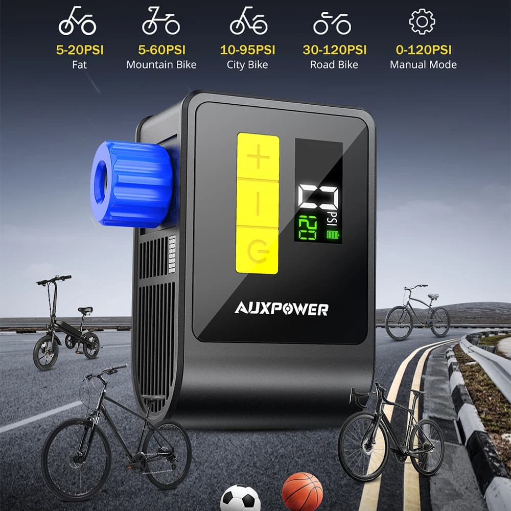 120PSI Mini Pompa di Aria Elettrica Gonfiatore Digitale Portatile 1000mAh per Moto MTB Bici Da Strada Pneumatici Compressore