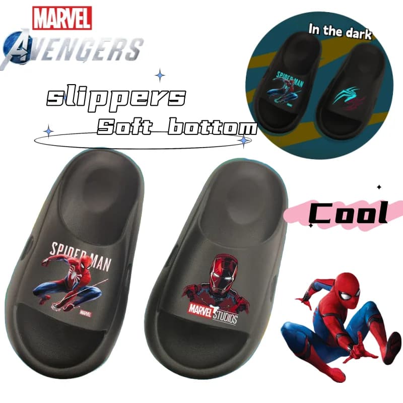 Spiderman Iron Man Semplice Versatile Cartone Animato Morbido Antiscivolo Traspirante Ad Asciugatura Rapida Periferica Studente Pantofole da Bagno Sandali Regalo
