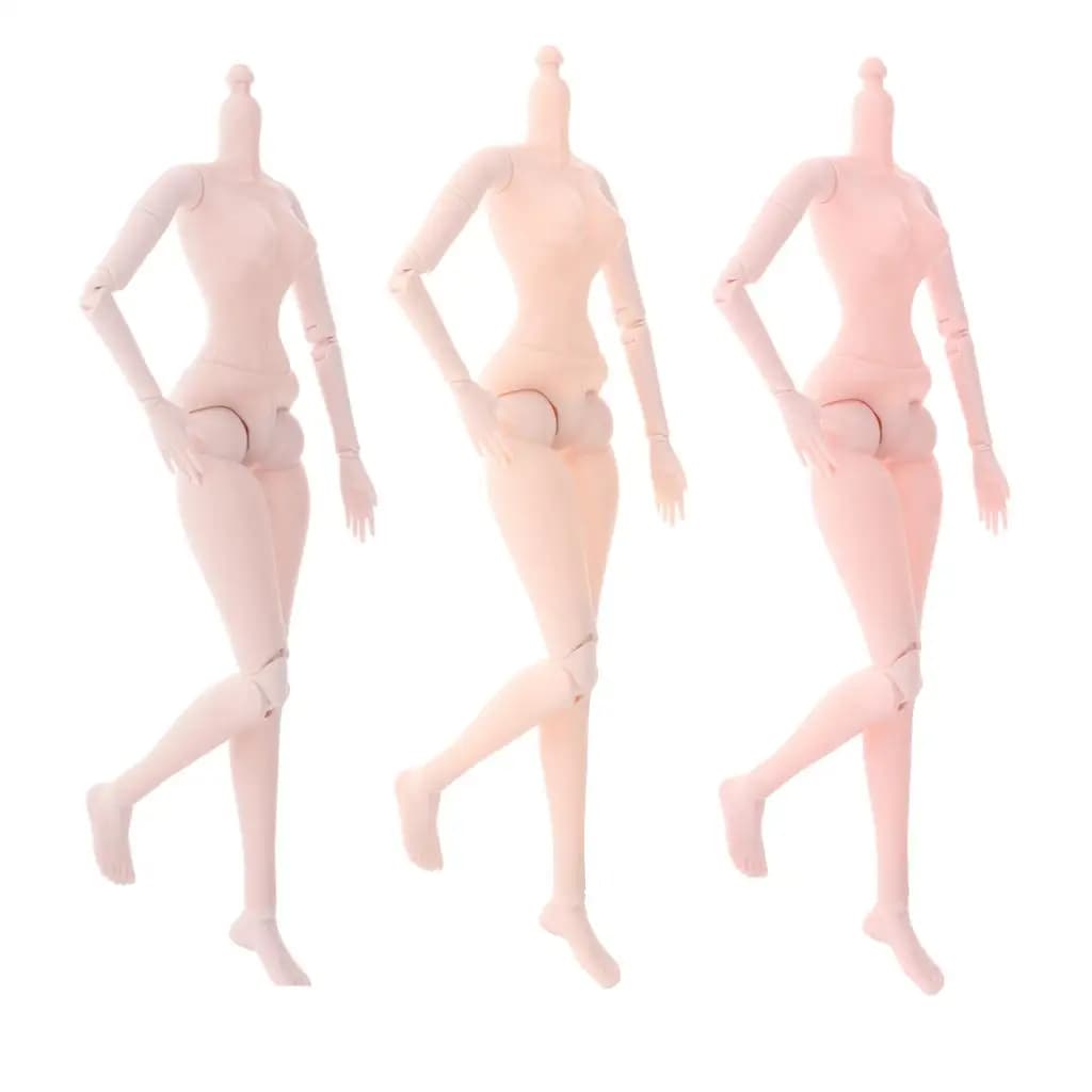 Modello corpo femminile bambola con snodo sferico in plastica 1/3 - Bambola ragazza con 21 articolazioni da 60 cm - Senza testa - 3 colori della pelle