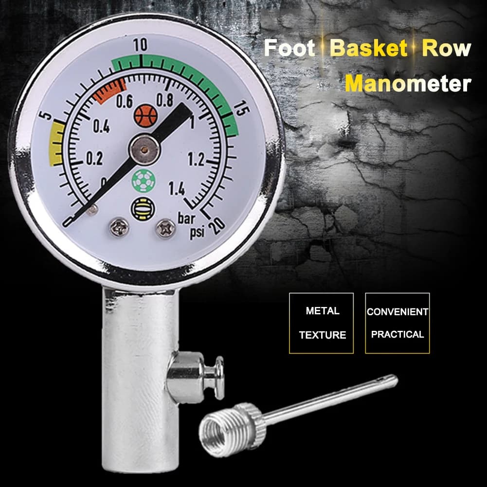 Football Barometer Portable Volleyball Barometer with Air Release Valve Inflatable Quick Sport Measuring Instruments