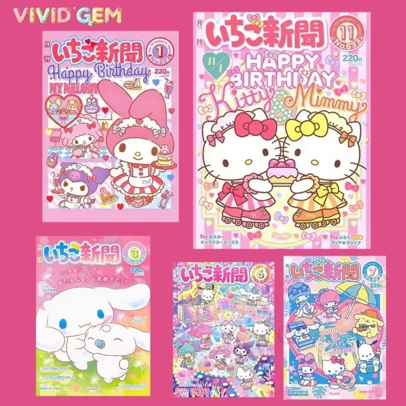 VIVID GEM Full Round SquareSanrio Decorative Painting Anime Cartoon Printing Hello Kitty Poster Kawai Kuromi Diamond Painting