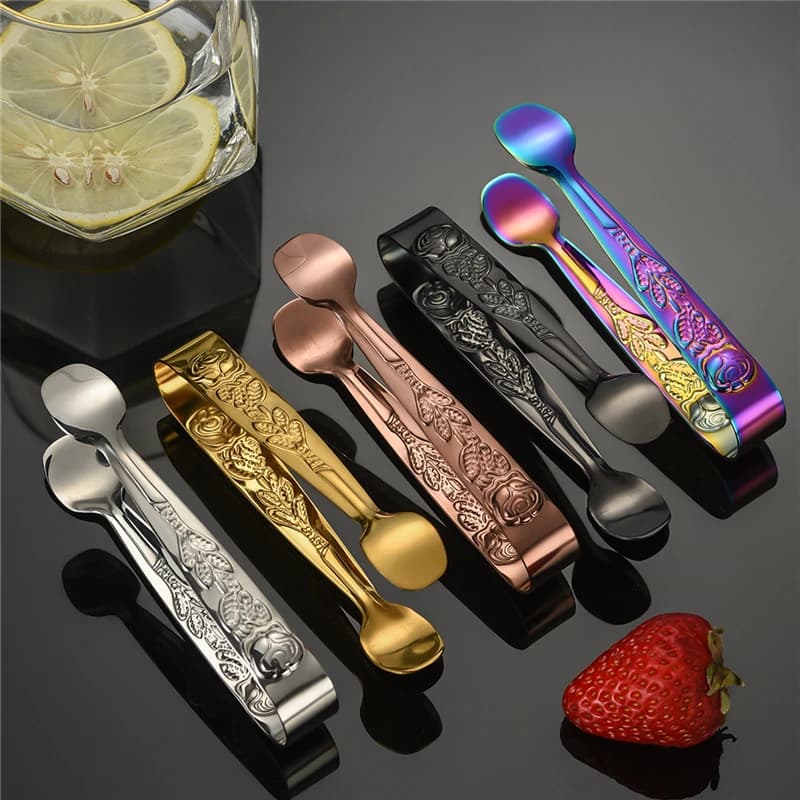 Palace Luxury 304 Clip per cubetti di ghiaccio in acciaio inossidabile Pinze da cucina Strumento da bar Piccole clip per frutta e zucchero Resistenza alle alte temperature