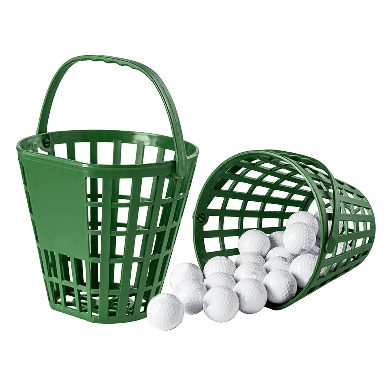Golf Ball Container with Ergonomic Handle Compact Storage Basket for Golf Goods Practice Tool
