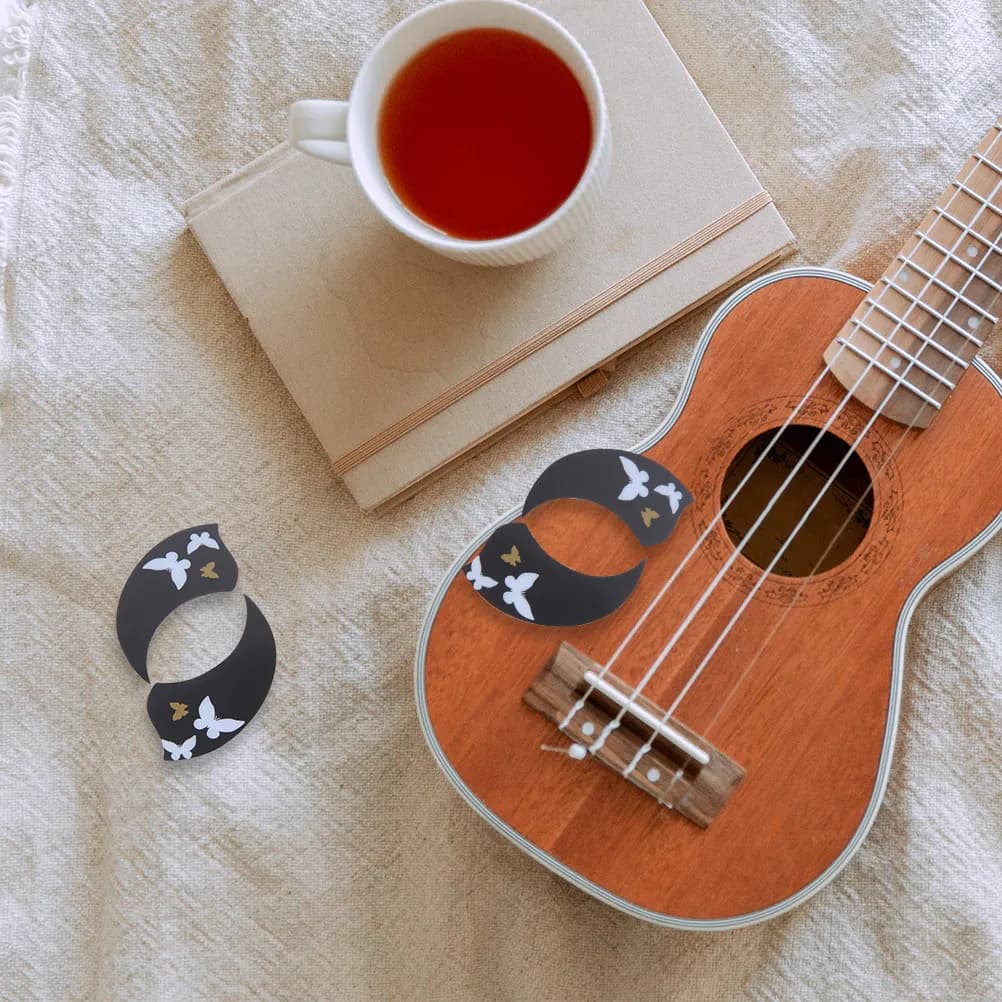 10 Pezzi Squisiti Pickguard a Farfalla per Ukulele, Protezione Antigraffio, Adesivo Decorativo Autoadesivo per Strumenti Musicali