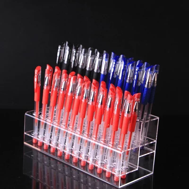 Transparent Plastic Eyebrow Pencil Pen Holder Acrylic Cosmetic Brush Exhibitor For Shades Table Color Pen Display For Home