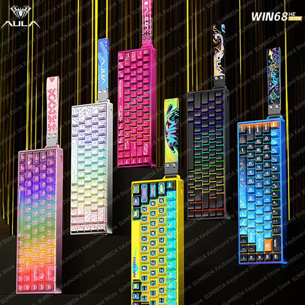 Aula WIN68HE Tastiera meccanica magnetica ultra alluminio RT0.01mm 8K Frequenza di traina Trigger rapido Tastiera da gioco FPS cablata personalizzata