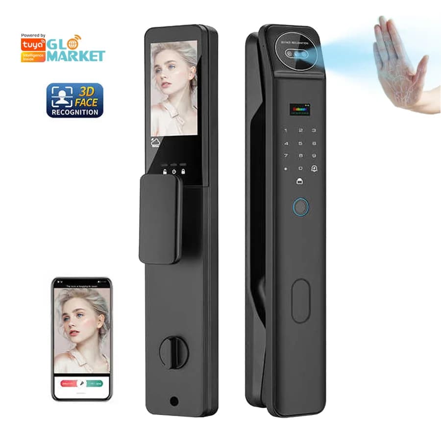 Glomarket Smart Lock 3d Face Riconoscimento biometrico delle impronte digitali Password Serratura digitale per impronte digitali Cerradura Inteligente