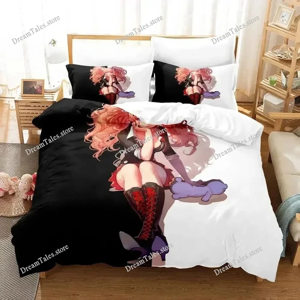 Set di biancheria da letto stampato in 3D con anime Danganronpa, per ragazzi e ragazze, copripiumino, federa, letto singolo, matrimoniale, per bambini e adulti, tessile per la casa741
