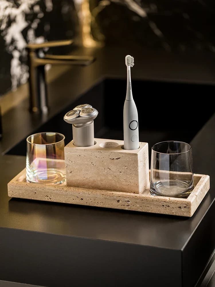Wabi Sabi Toothbrush Holder Bathroom Sink Mouthwash Cup Storage Tray Soap Box Bathroom Accessories Set Home Decor Decoraction