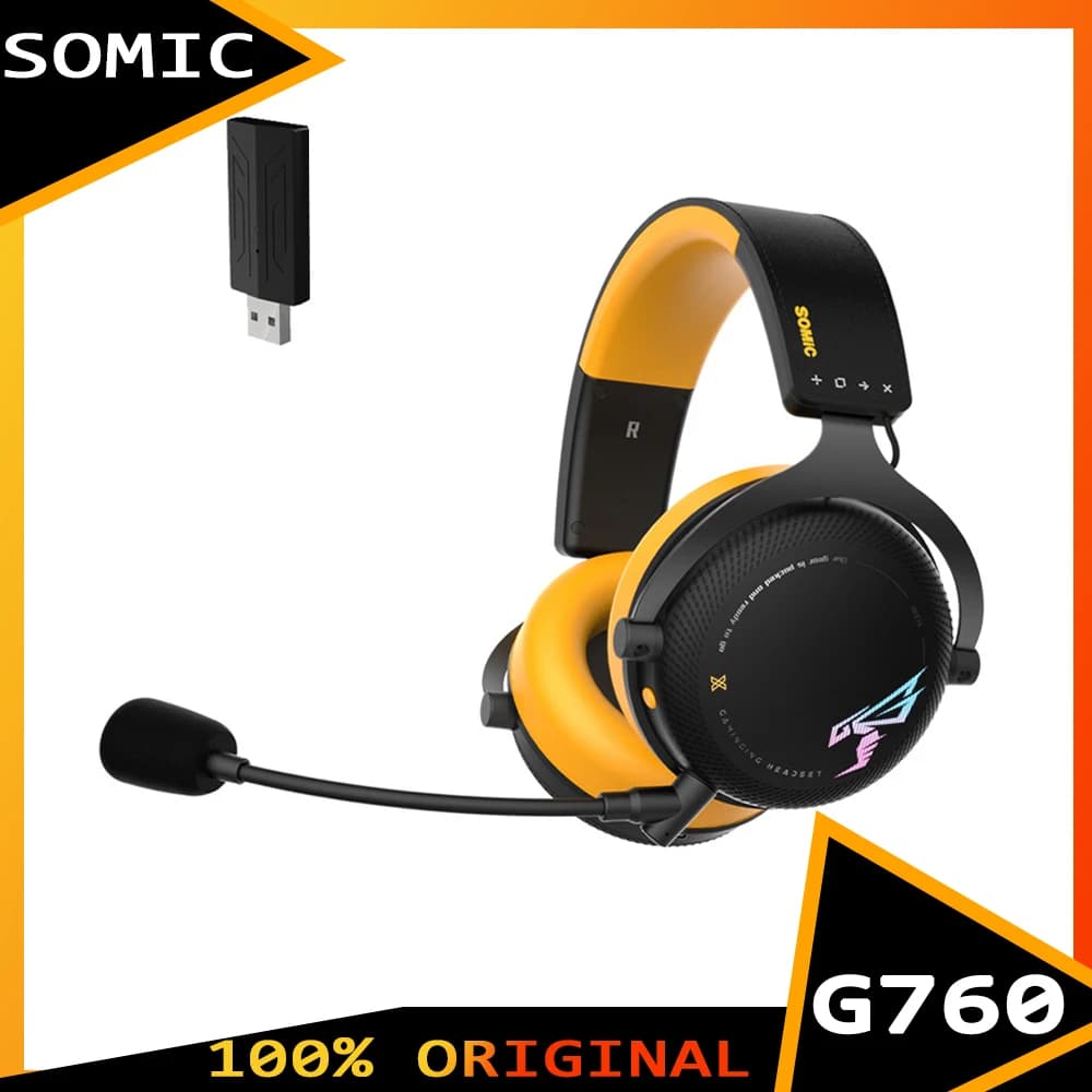 Cuffie Somic G760 con microfono Esports Gamer Auricolari wireless Bluetooth Cuffie da gioco personalizzate pieghevoli con riduzione del rumore